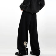 New Coconut Tree Embroidered Baggy Denim