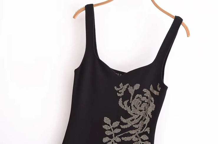 Luxury Stretch Knit Sequins Sweetheart Neckline Wide Shoulder Straps Long Dress