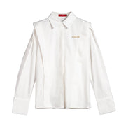 WOMEN'S SOLID OFFICE LONG SLEEVE SINGLE BREASTED SHIRT