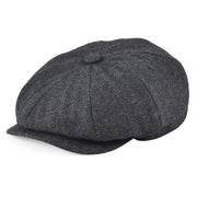 BOTVELA Blue Herringbone Newsboy Cap