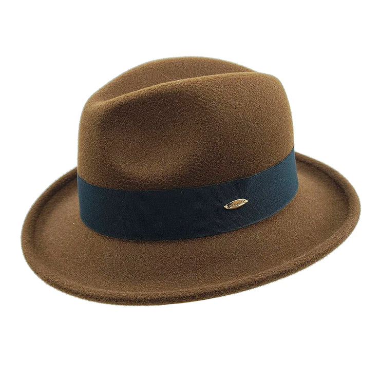Retro Feather Fedoras Felt Wide Brim Jazz Cap