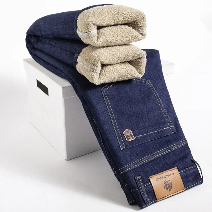 Winter Lamb Fluff  Straight styled denim