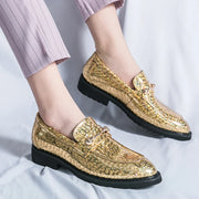 A LUXARY GOLDEN LOAFERS DESIGNED BY DARKJAY