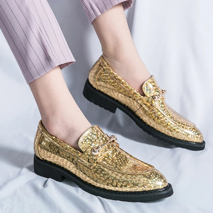 A LUXARY GOLDEN LOAFERS DESIGNED BY DARKJAY
