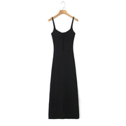 Women's Sexy Hollow Out Knit Sling Midi Dress
