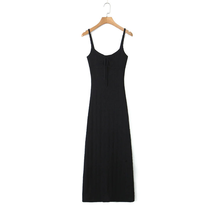 Women's Sexy Hollow Out Knit Sling Midi Dress