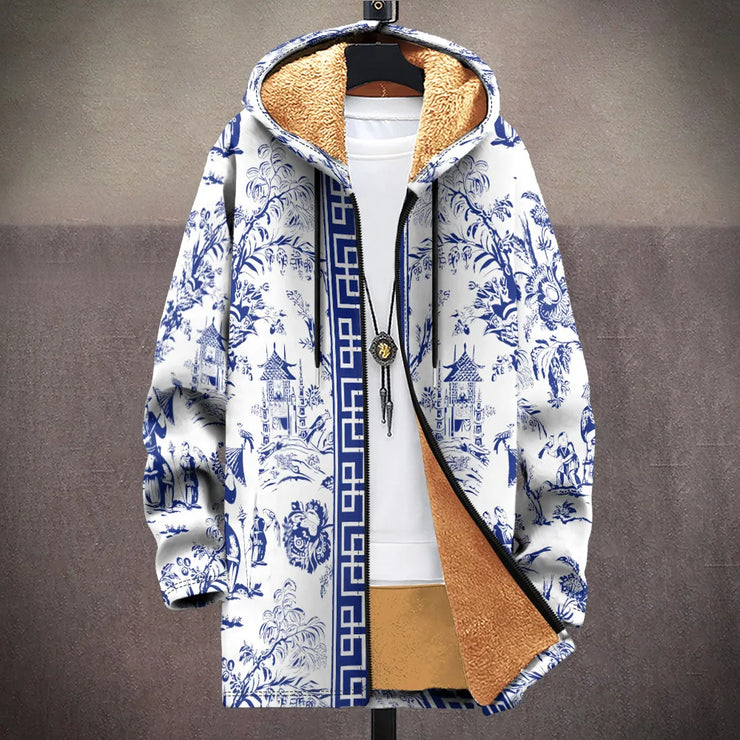 White porcelain art  graphic design  printed thick jacket