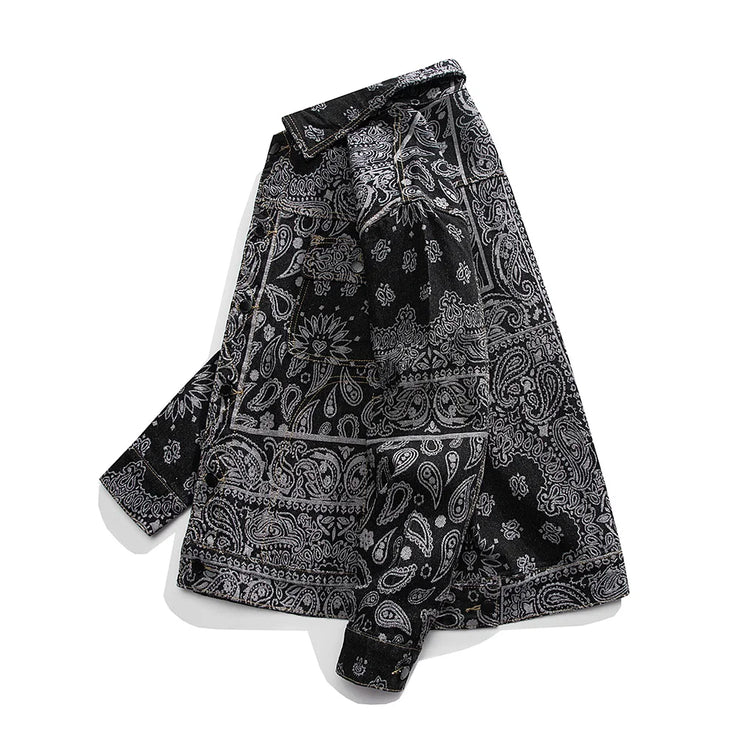 STREETWEAR  PRINTED PATTERN WEAVE  FASHIONABLE COAT