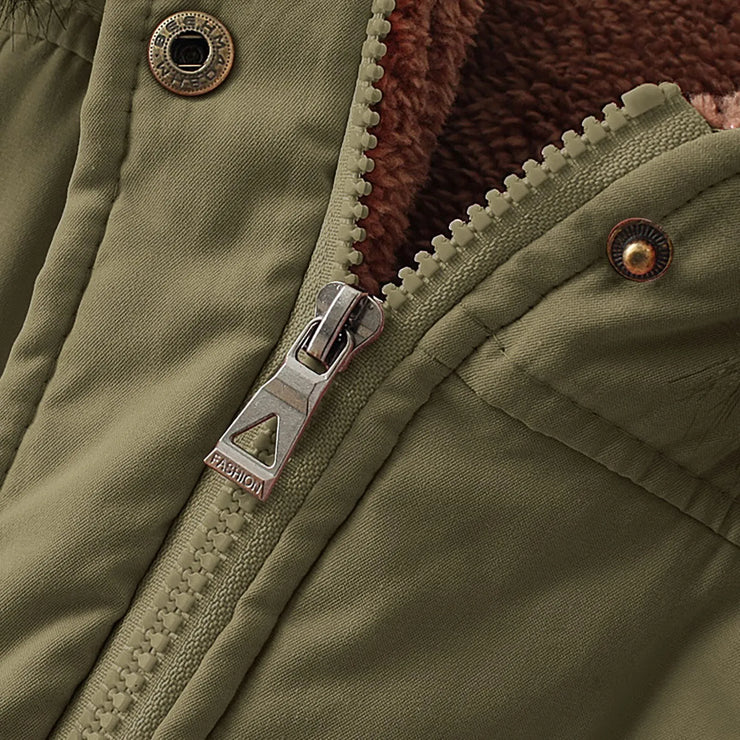 VELVET THICKENED MID LENGTH WARM JACKET