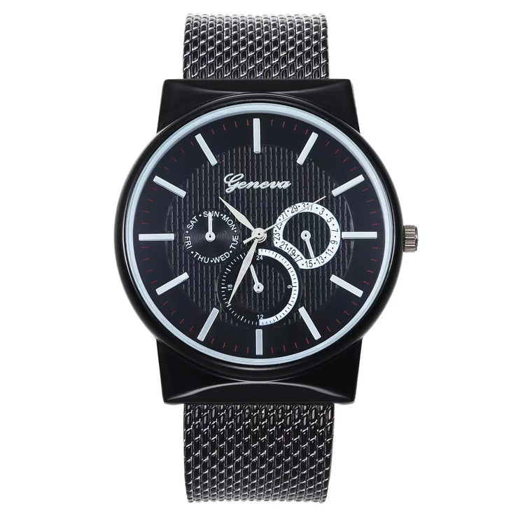 men's leisure belt quartz luminous watch
