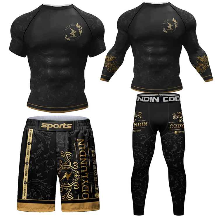 Printed Jiu Jitsu Rashguard Compression Boxing Tracksuit