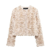 Women's Long Sleeve Flower Decorative Jacket