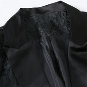 Luxury Black jacquard printed suit for men