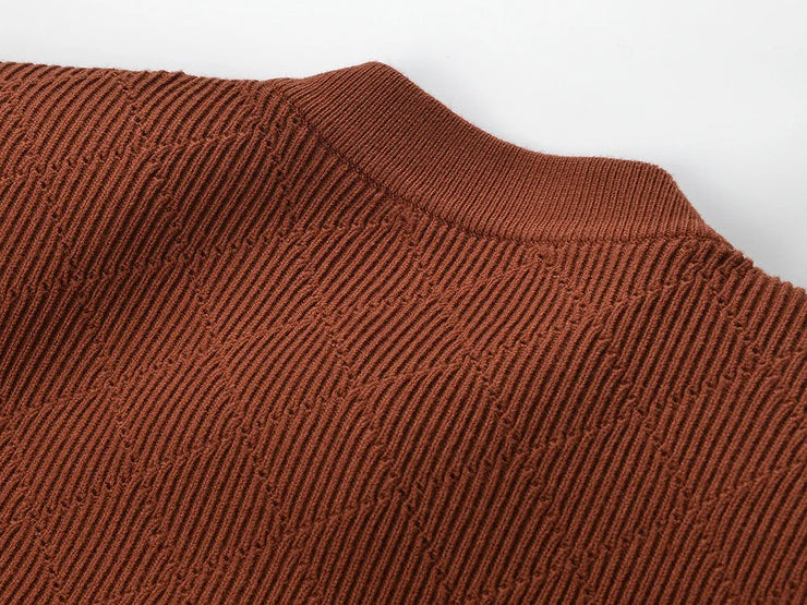 Luxury French  Commuter Round Neck Dress