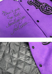 Retro Hip Hop Eagle Pattern Embroidery Splicing Jacket