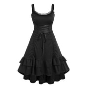 Rosegal Black Ruffled  Sleeveless Midi Dresses