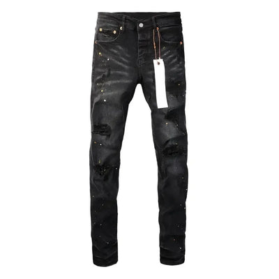 High Quality  American High Street Ripped Patch Trend Denim