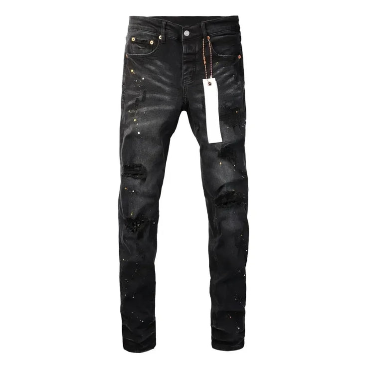 High Quality  American High Street Ripped Patch Trend Denim
