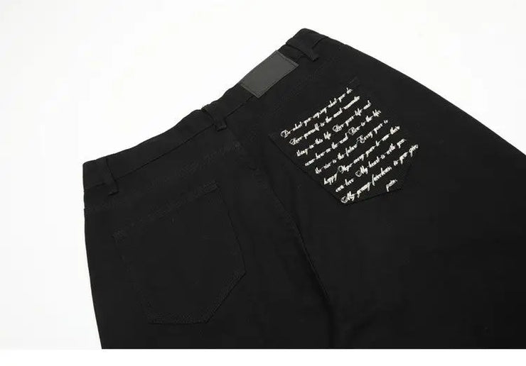 American Embroidered Silhouette Black Trouser