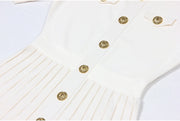 European High-Quality Knitted A-Line Slim Dress