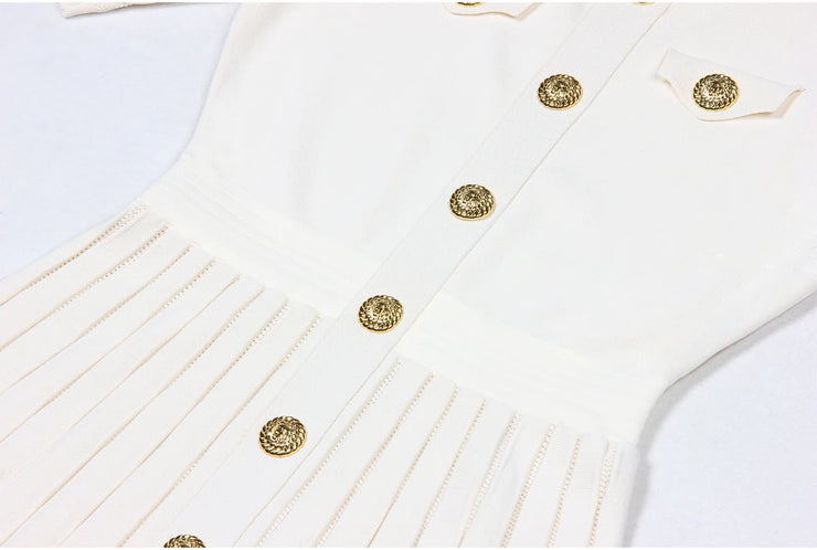 European High-Quality Knitted A-Line Slim Dress
