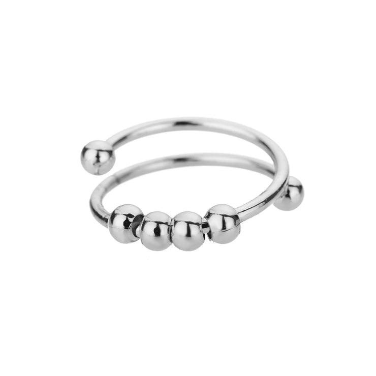 Luxury Double Bead Ball Ring  by DARK