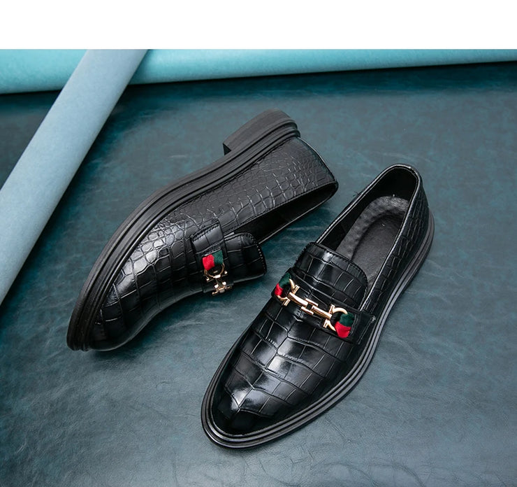 LUXARYBRANDED EMBOSSED COMFORTABLE LOAFERS