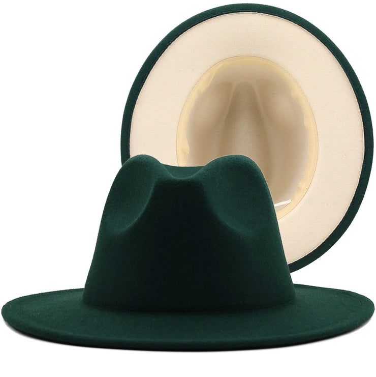 Two toned fedoras beige bottom Hat
