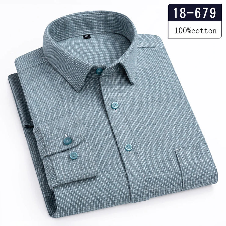 Luxury high-quality cotton houndstooth full shirts