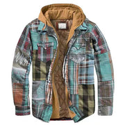 Men's Quilted Lined Button Down Plaid Shirt