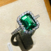 Elegant Square Green Fleece Ring