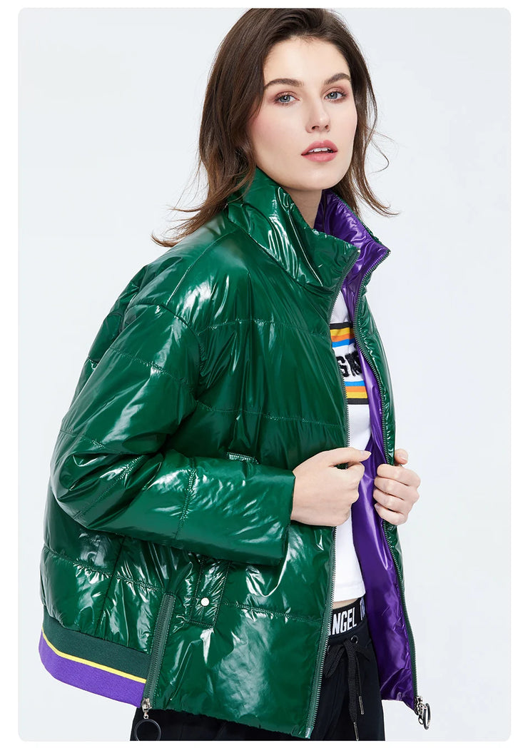 Women Bright Parka Warm Jacket