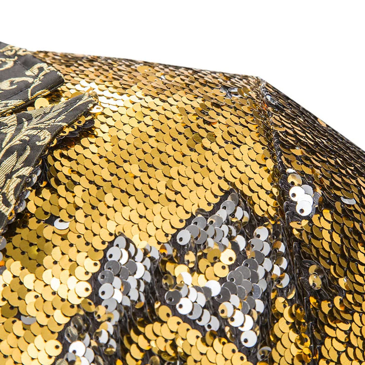 Gold Embroidered V-Neck party jacket