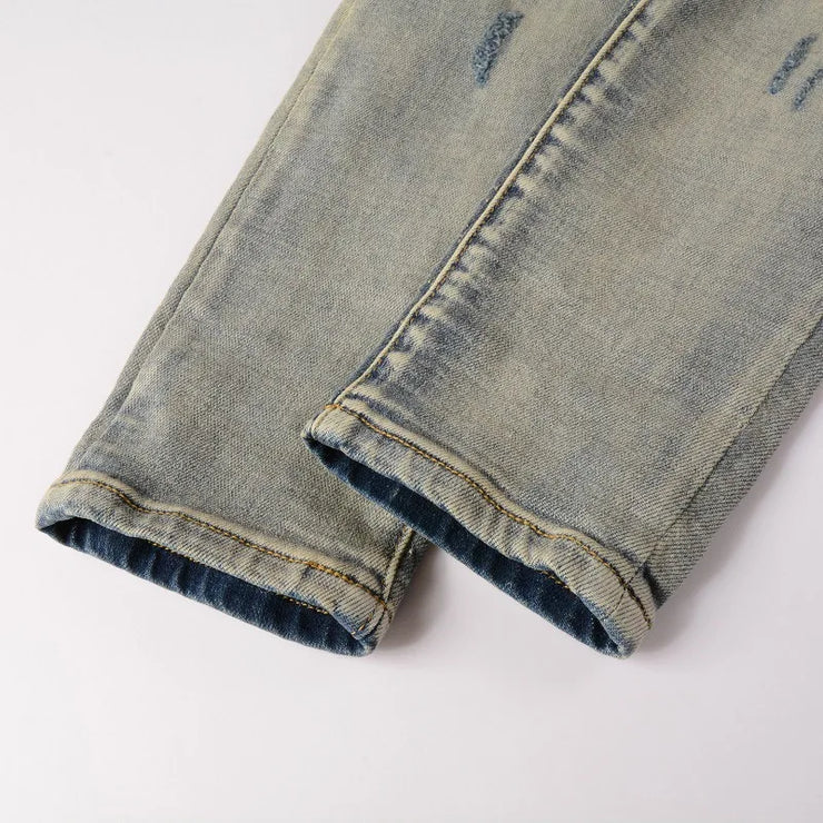 American High Street Ripped and Patchwork Jeans
