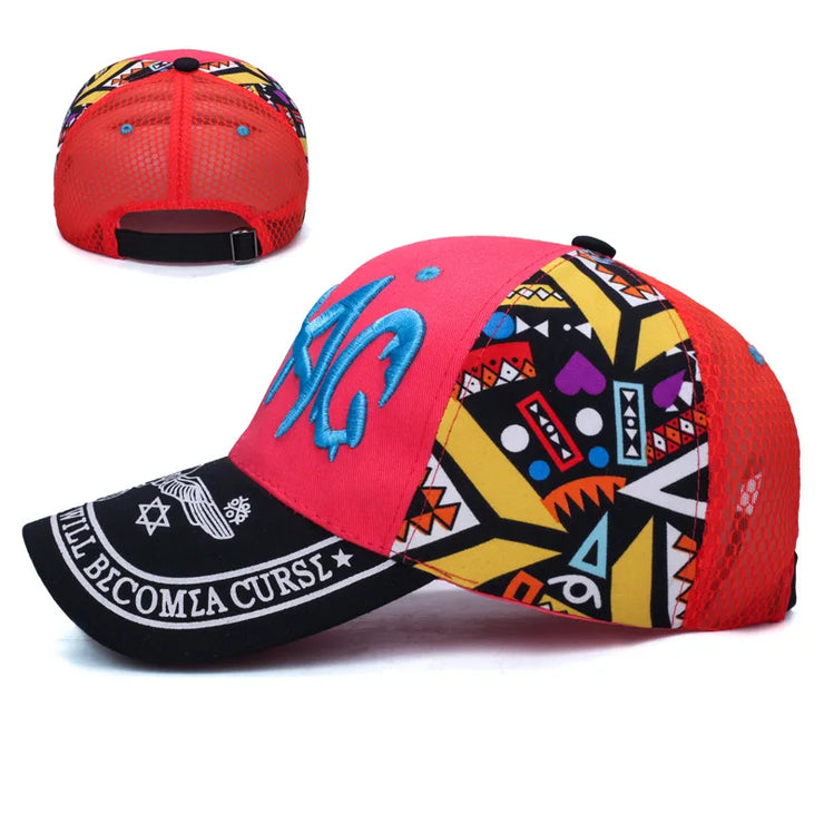 Parent-Child Cartoon Embroidery Letter SunShade Baseball Cap
