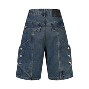 HIGH STREET HIP HOP PUNK DENIM SHORT