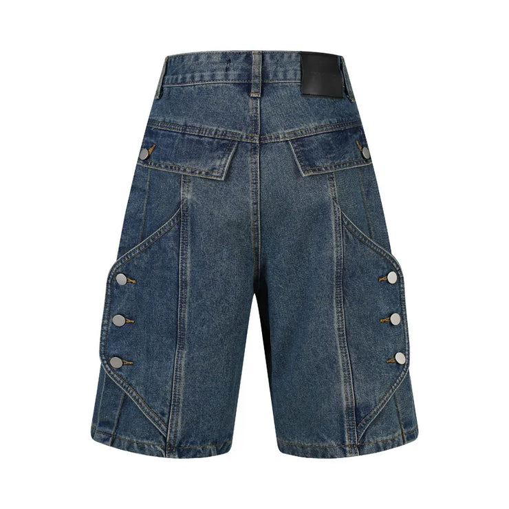 HIGH STREET HIP HOP PUNK DENIM SHORT