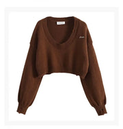 Preppy Style Women's Cropped Sweater