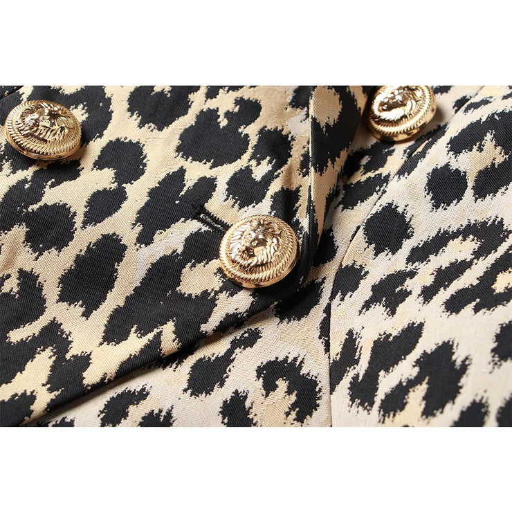 WOMEN CLASSIC LAOPARD PRINTED BLAZER