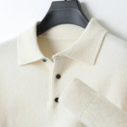 Merino Wool Cardigans Men Lapel Pullover sweatshirt