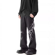 Heavy Embroidery Hip-Hop Flared Trousers