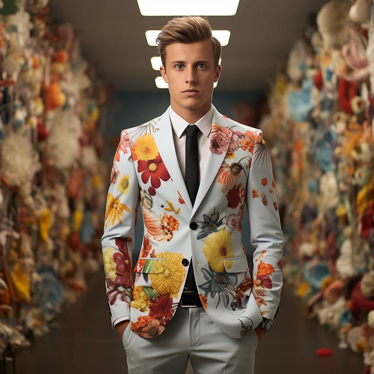 Colorful Flower Pattern Floral Elements 3D Printing Suit