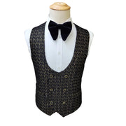 Three piece Gold Palace Printed wedding suit