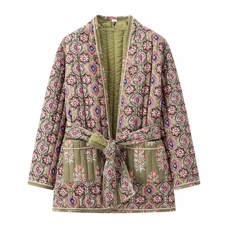 TRIBAL ETHNIC PRINT THICK FASHIONABLE JACKET