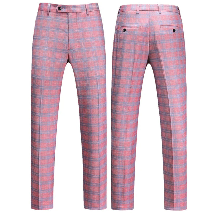 luxury Men's Striped Plaid suit (Jacket +Pants+ Vest)