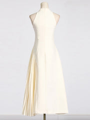 Luxury Solid Hollow Out Patchwork Folds Elegant Dress