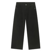 VINTAGE  STYLE MID HIGH SUMMER VERSATILE WIDE LOOSE JEANS