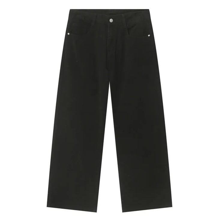 VINTAGE  STYLE MID HIGH SUMMER VERSATILE WIDE LOOSE JEANS