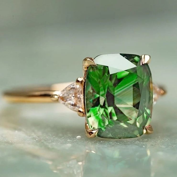 Luxury Green Cubic Zirconia Ring