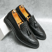 NEW LUXURY BUSINESS CROCODILE PATTERN LEATHER LOAFERS